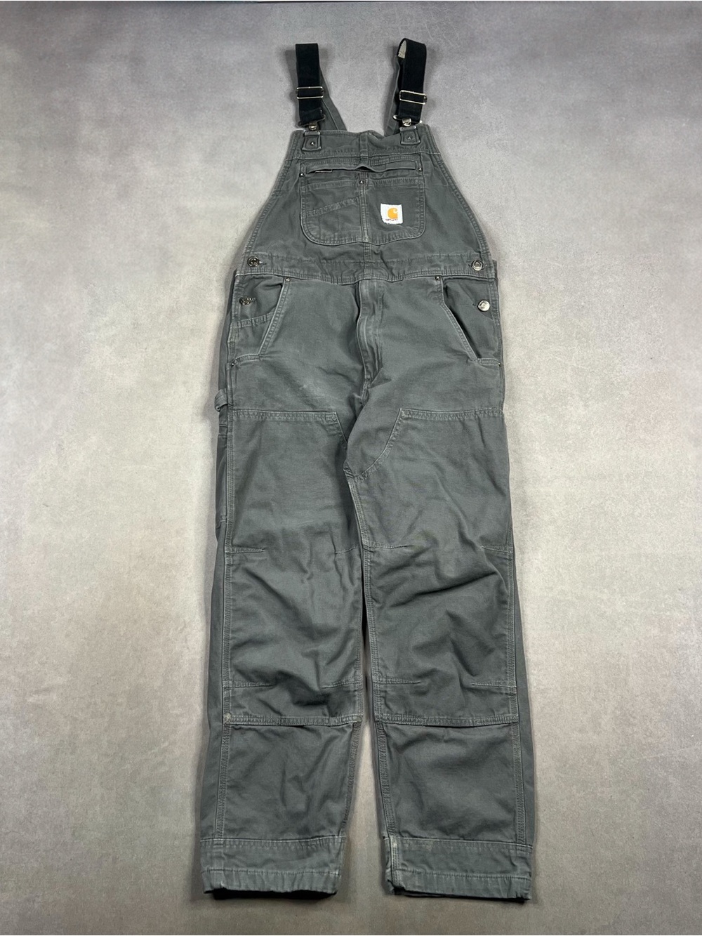 Carhartt Rugged Flex Overall Men's Gray Cargo Bib Overalls Waist 34 x 30